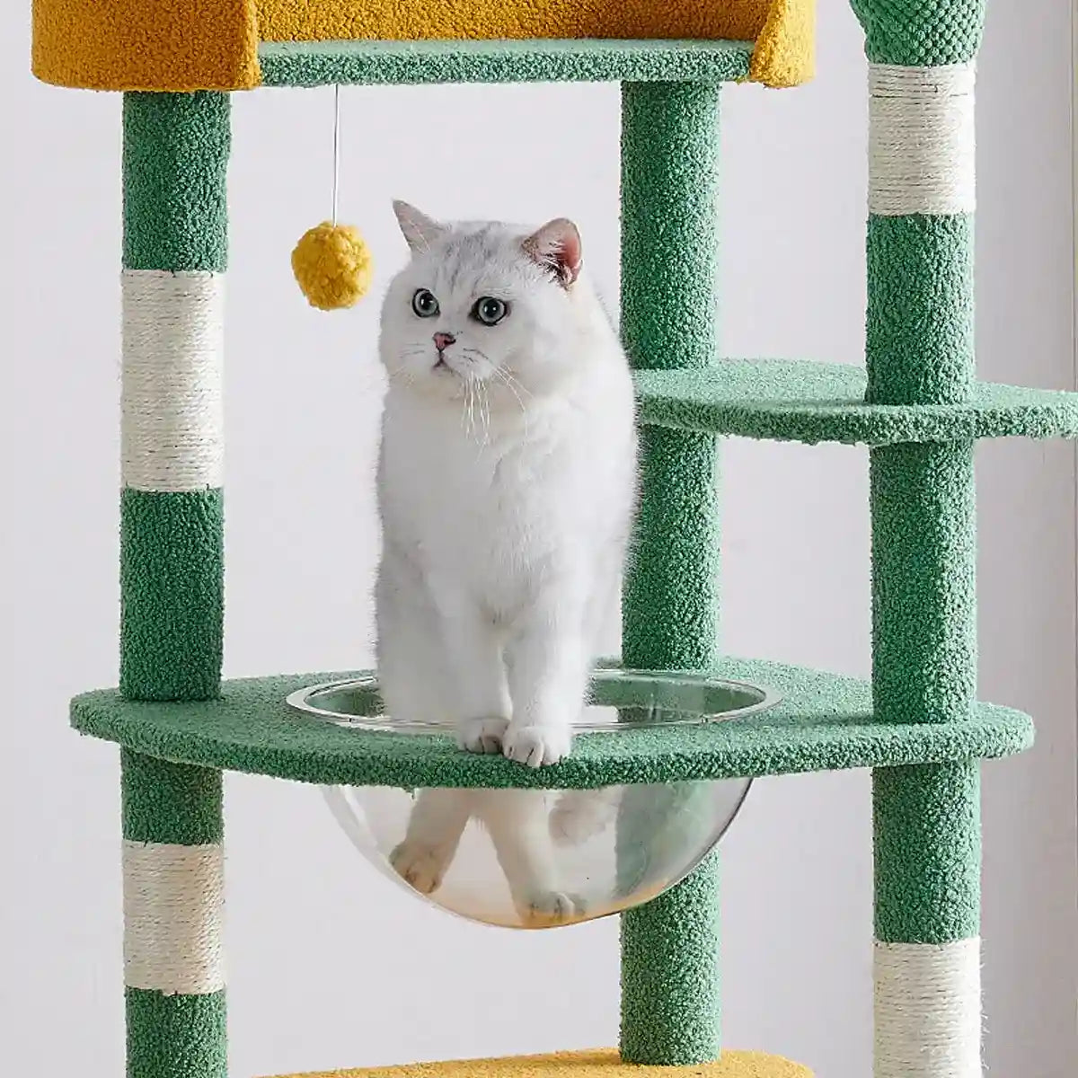 Cactus Cat Tree Tower with Capsule Bed and Multi-Level Scratching Posts