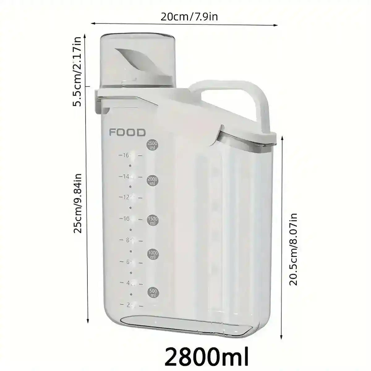 Airtight Grain Storage Jar Food Storage Container with Measuring Cup