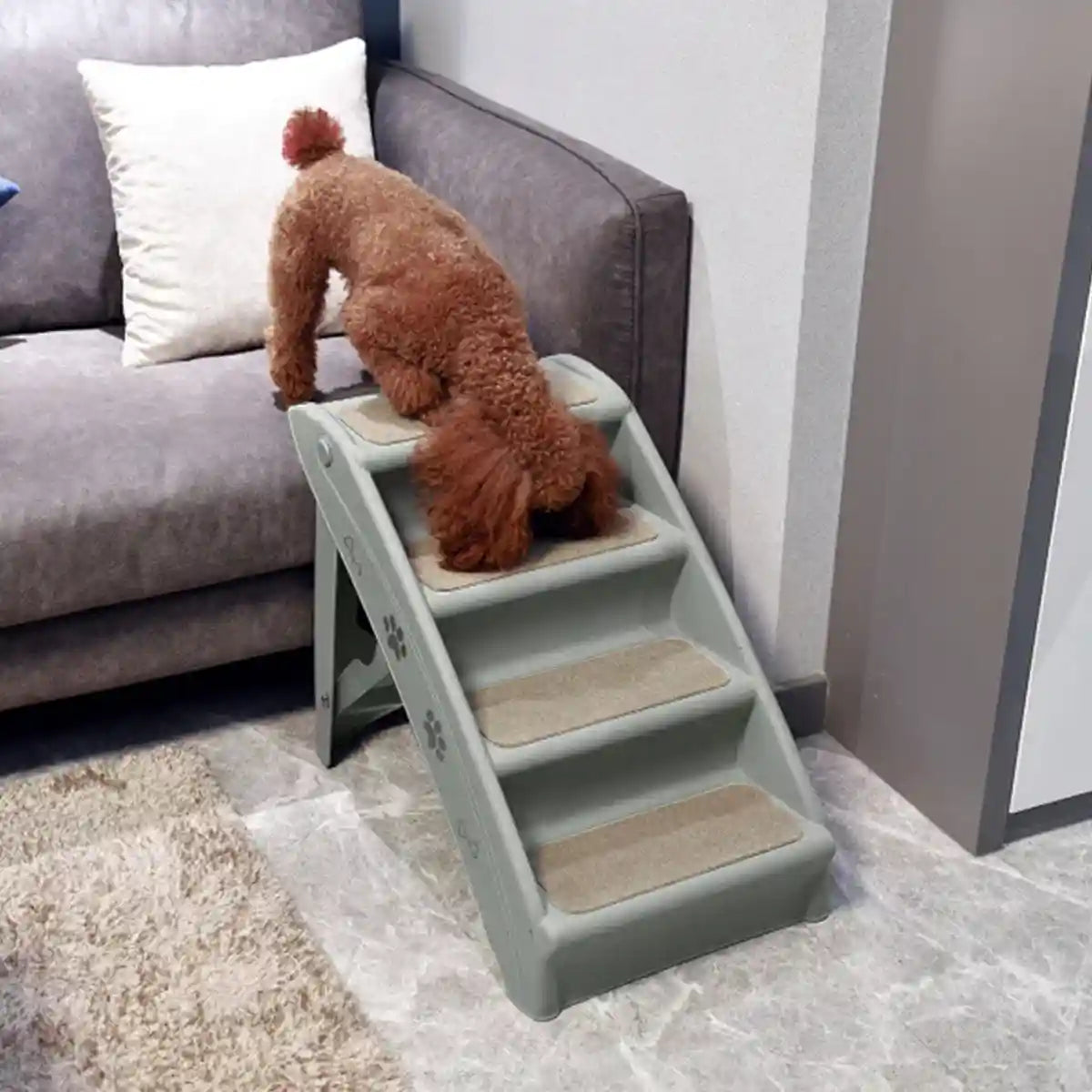 Foldable Pet Stairs with Non-Slip Surface for Dogs and Cats