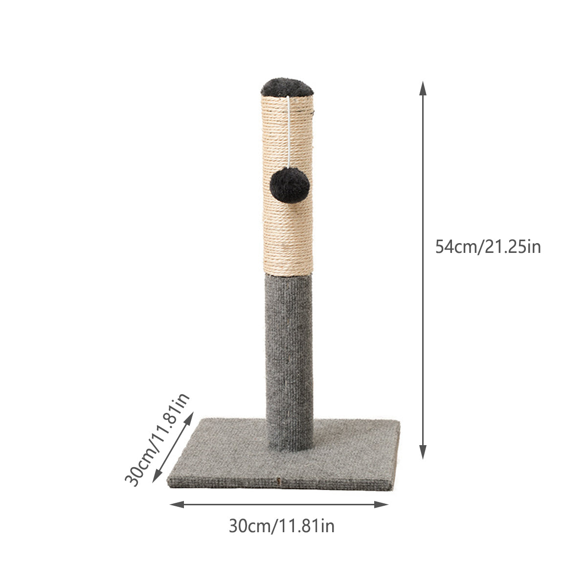 Adjustable Sisal Cat Scratching Post With Toy Ball