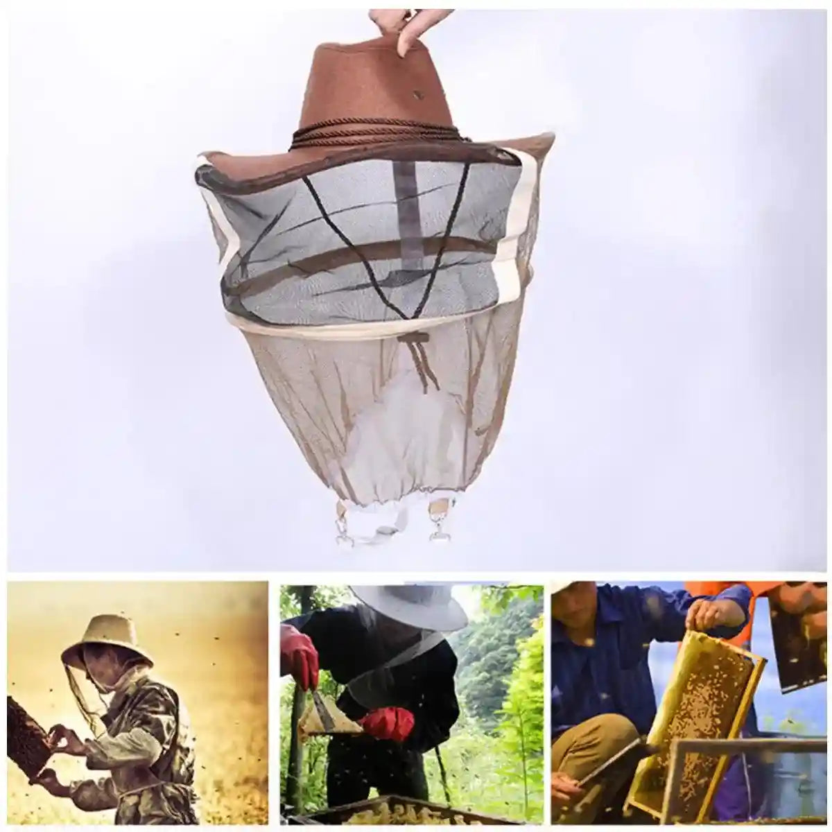Beekeeping Hat with Protective Veil Breathable Insect Protection for Outdoors