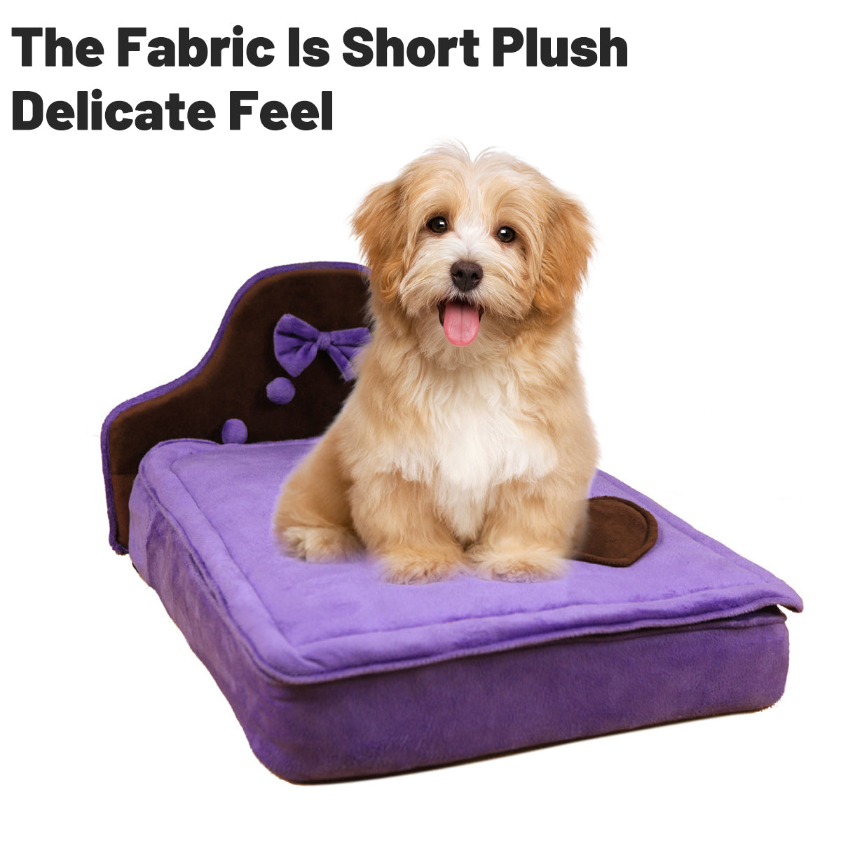 Plush Pet Bed Sofa With Removable Cushion