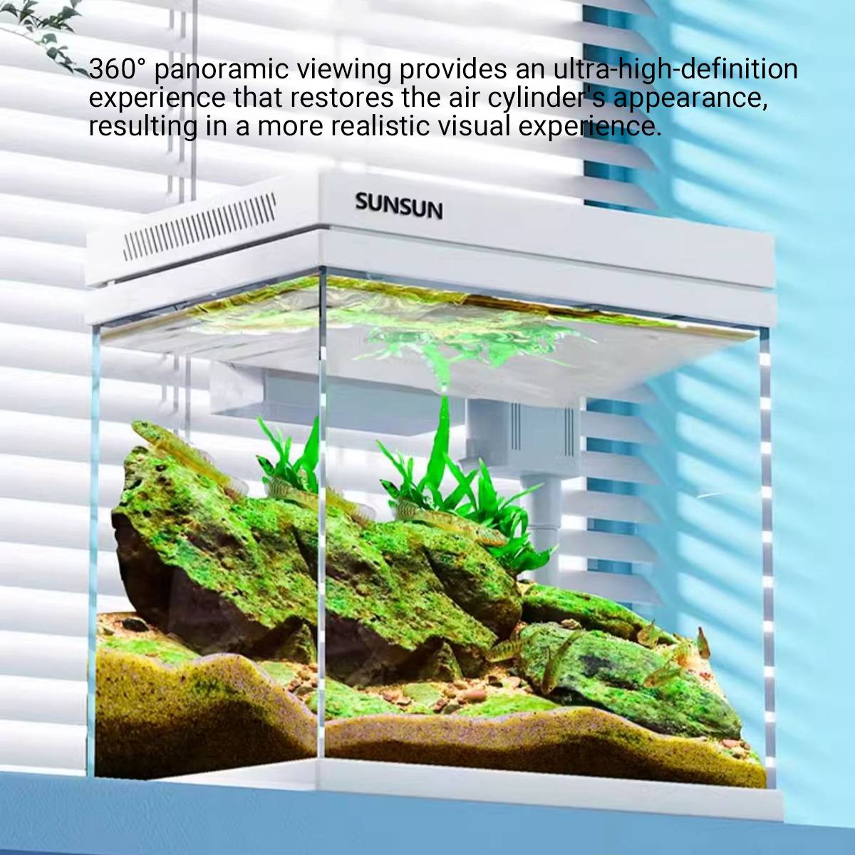 Self-Circulating Fish Tank - Sensense Super-White Living Aquarium