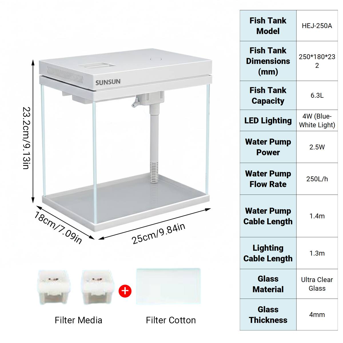 Self-Circulating Fish Tank - Sensense Super-White Living Aquarium