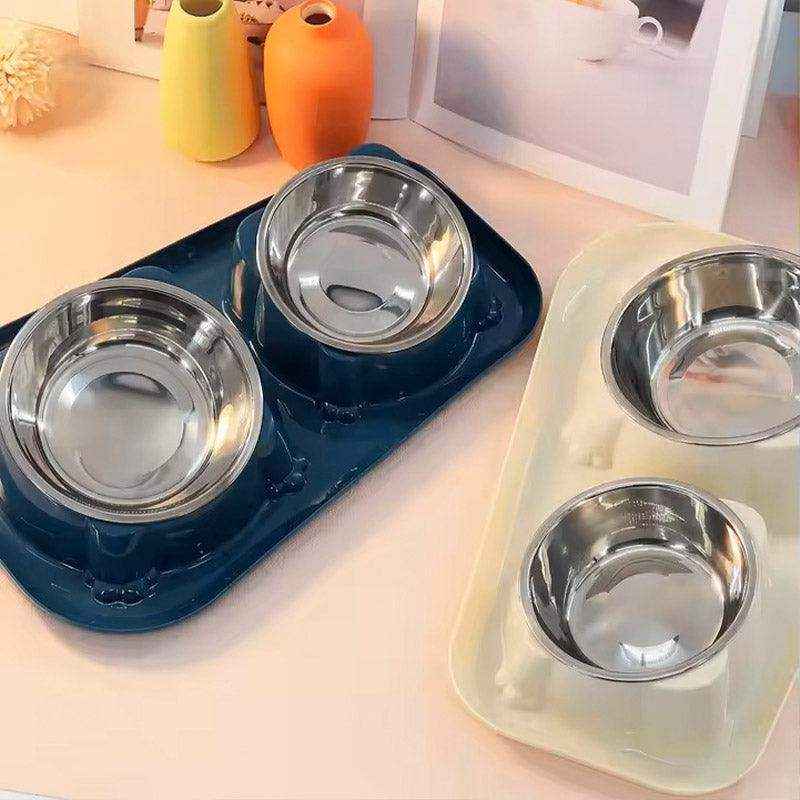 15° Tilted Double Stainless Steel Cat Bowl