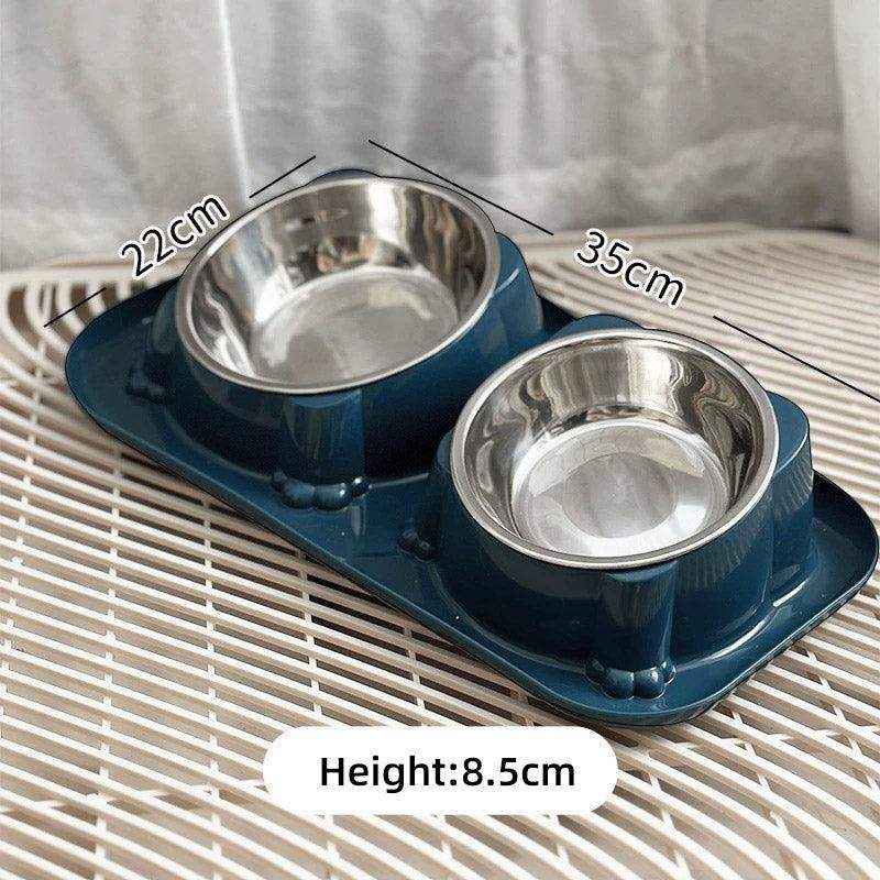 15° Tilted Double Stainless Steel Cat Bowl