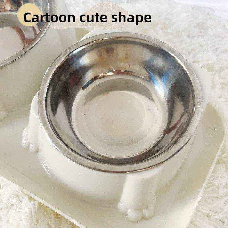 15° Tilted Double Stainless Steel Cat Bowl