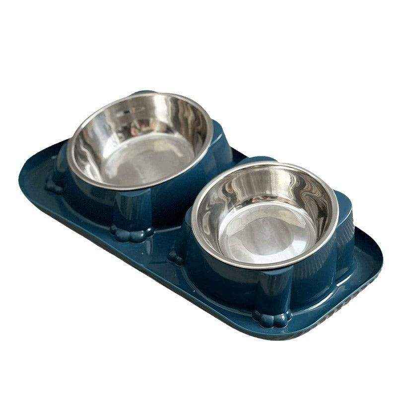 15° Tilted Double Stainless Steel Cat Bowl