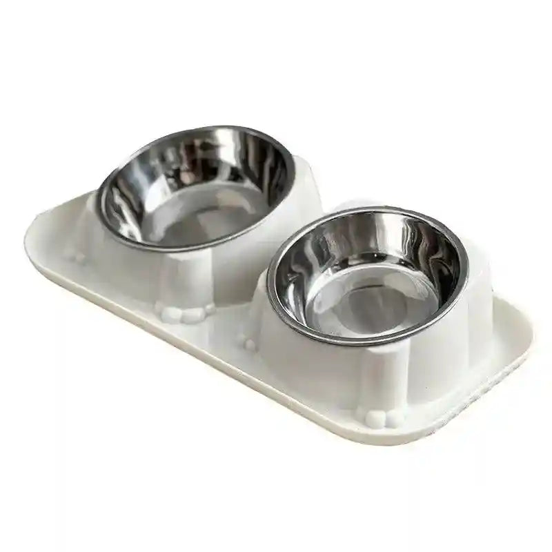 15° Tilted Double Stainless Steel Cat Bowl