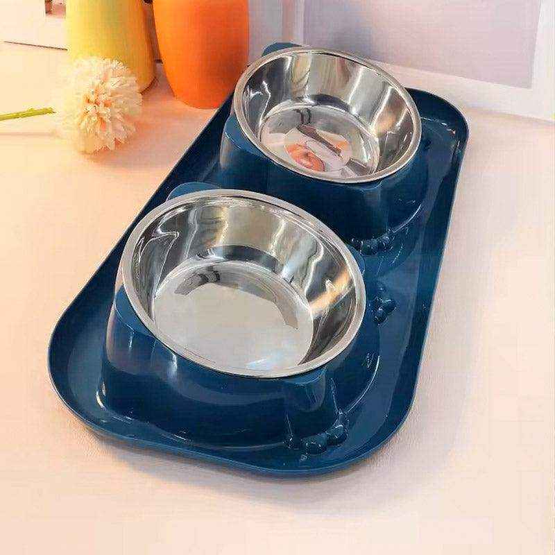 15° Tilted Double Stainless Steel Cat Bowl