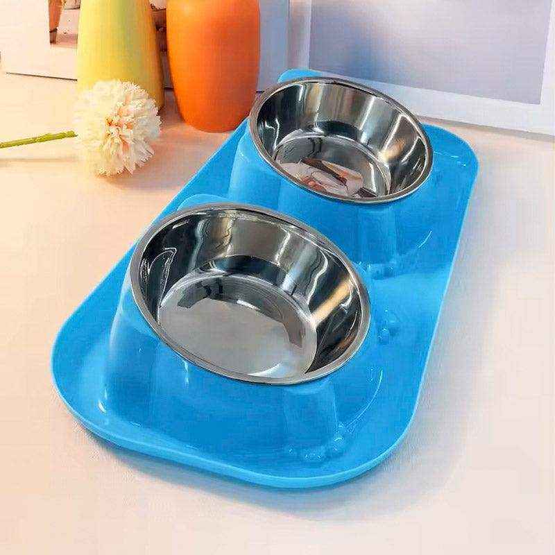 15° Tilted Double Stainless Steel Cat Bowl