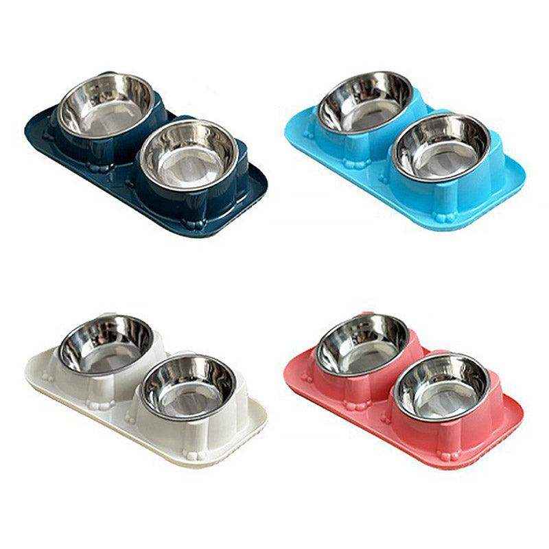 15° Tilted Double Stainless Steel Cat Bowl