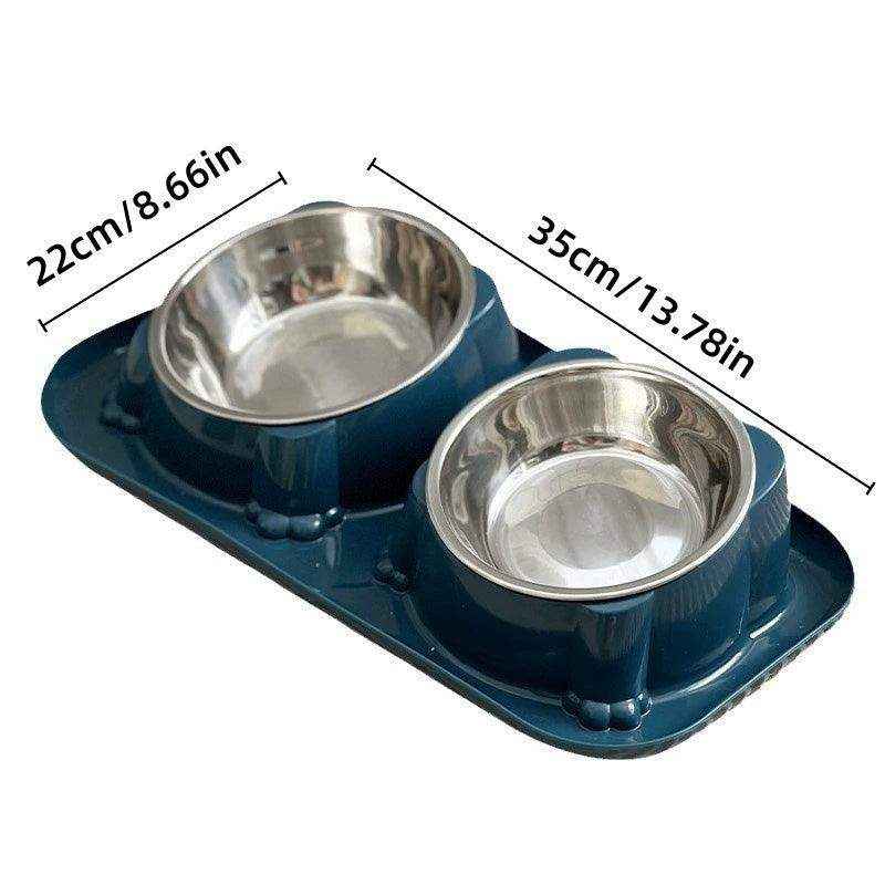 15° Tilted Double Stainless Steel Cat Bowl