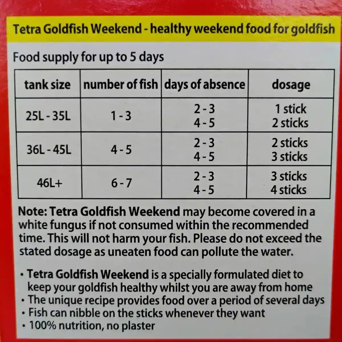 TETRA GOLDFISH WEEKEND 10CT 9G