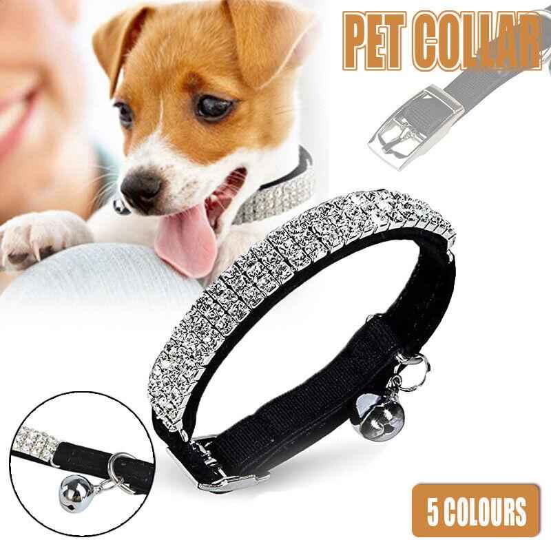 Designer Pet Collars For Cats and Dogs with Rhinestones 5 Colours