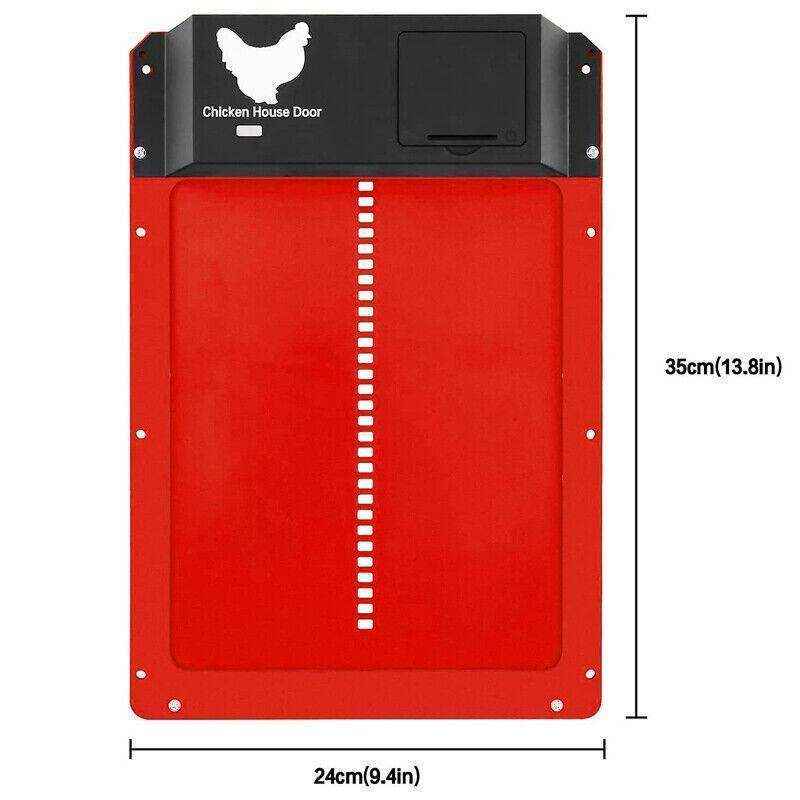 Reliable Automatic Chicken Coop Door with Light Sensor 35x24xcm