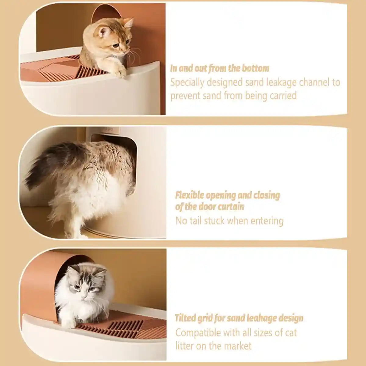 Fully Enclosed Cat Litter Box with Top Entry & Drawer Design