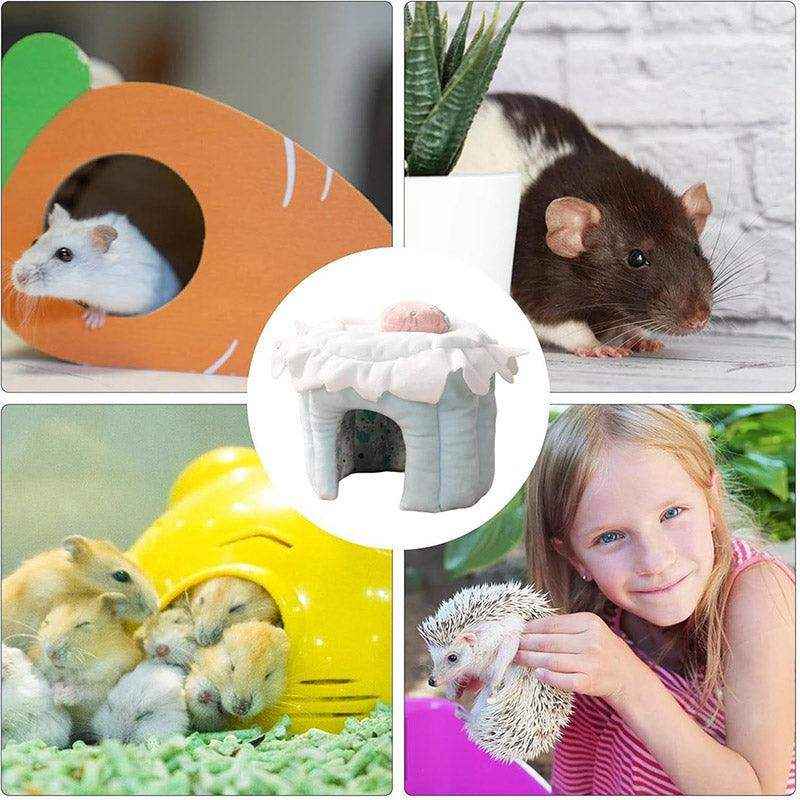 Plush Rabbit House Cake Design Soft Burrow Bed for Small Pets