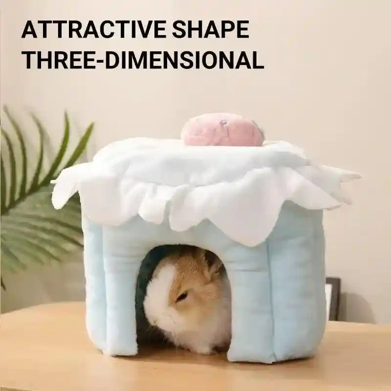 Plush Rabbit House Cake Design Soft Burrow Bed for Small Pets