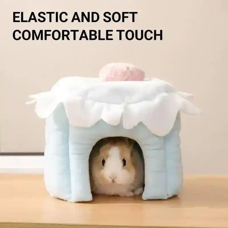 Plush Rabbit House Cake Design Soft Burrow Bed for Small Pets