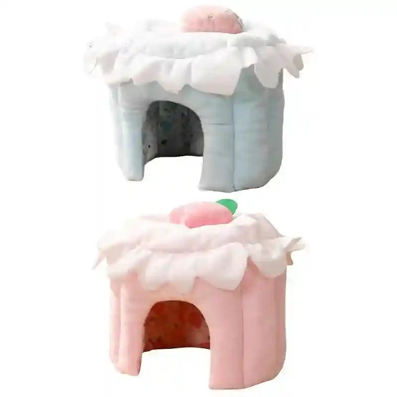 Plush Rabbit House Cake Design Soft Burrow Bed for Small Pets