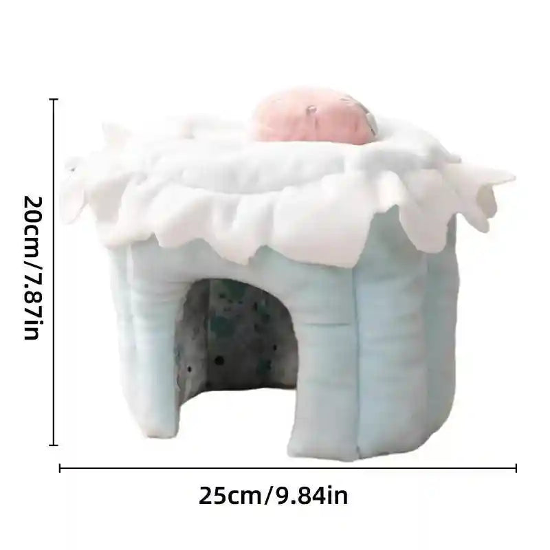 Plush Rabbit House Cake Design Soft Burrow Bed for Small Pets