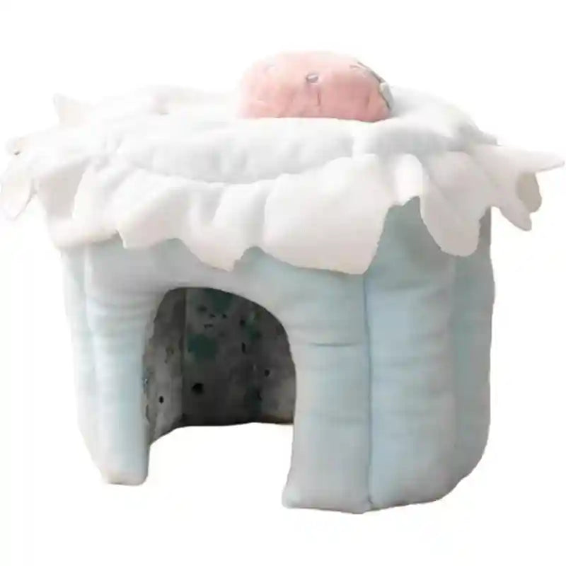 Plush Rabbit House Cake Design Soft Burrow Bed for Small Pets