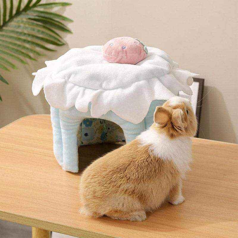 Plush Rabbit House Cake Design Soft Burrow Bed for Small Pets