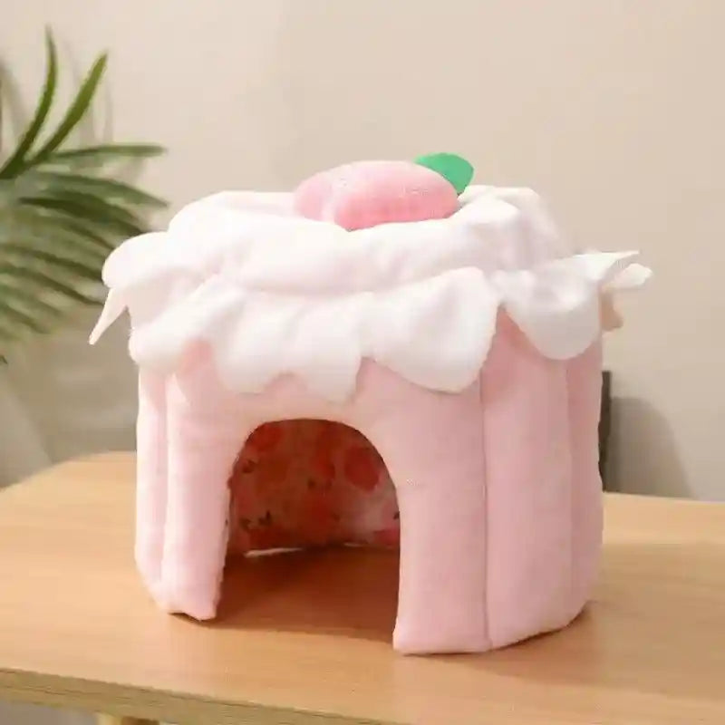 Plush Rabbit House Cake Design Soft Burrow Bed for Small Pets