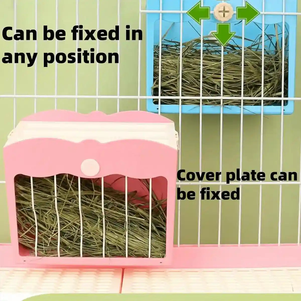 Large Capacity Hay Feeder For Rabbits Steel Mesh Design 25x21x13cm