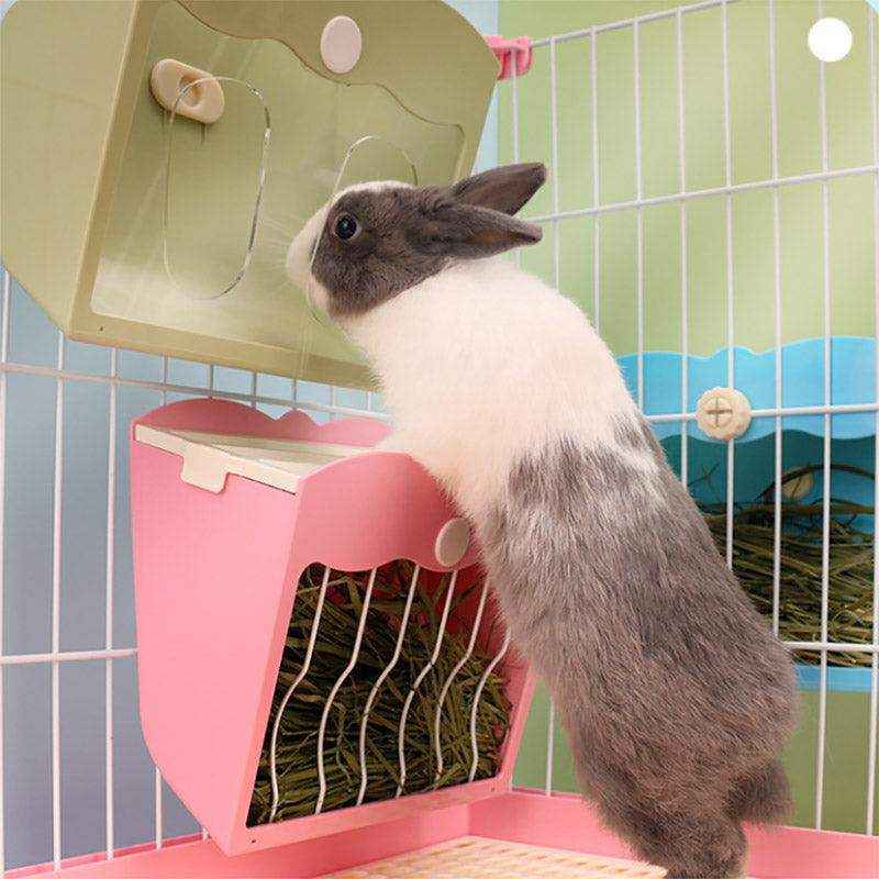 Large Capacity Hay Feeder For Rabbits Steel Mesh Design 25x21x13cm