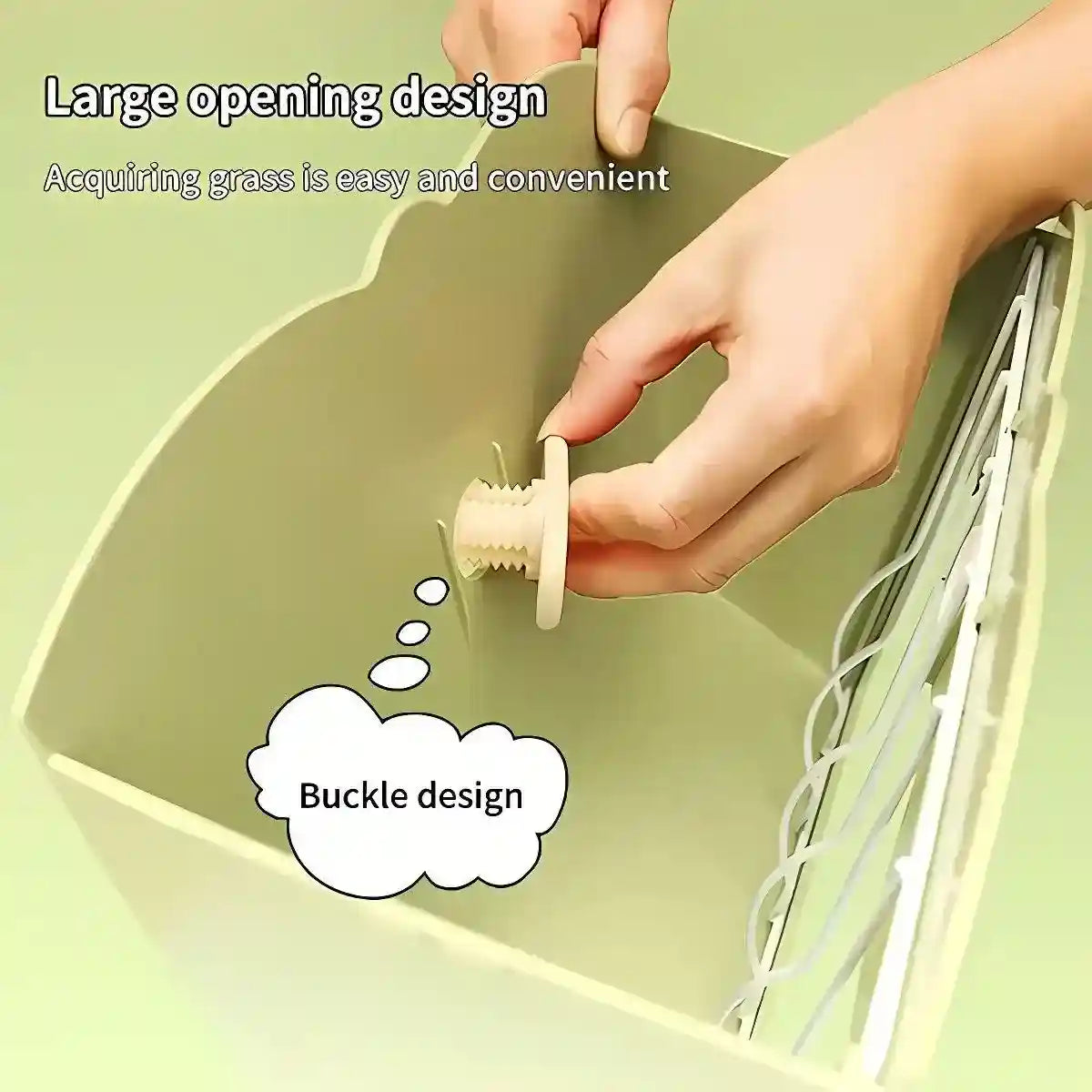 Large Capacity Hay Feeder For Rabbits Steel Mesh Design 25x21x13cm