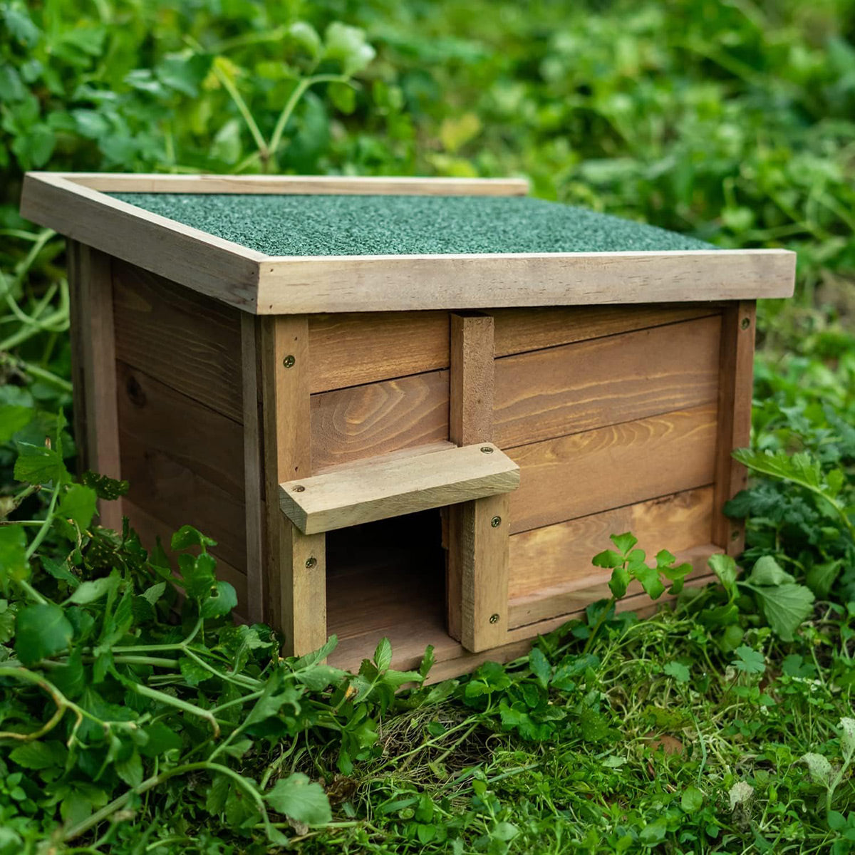 Wooden Hedgehog House Outdoor Shelter