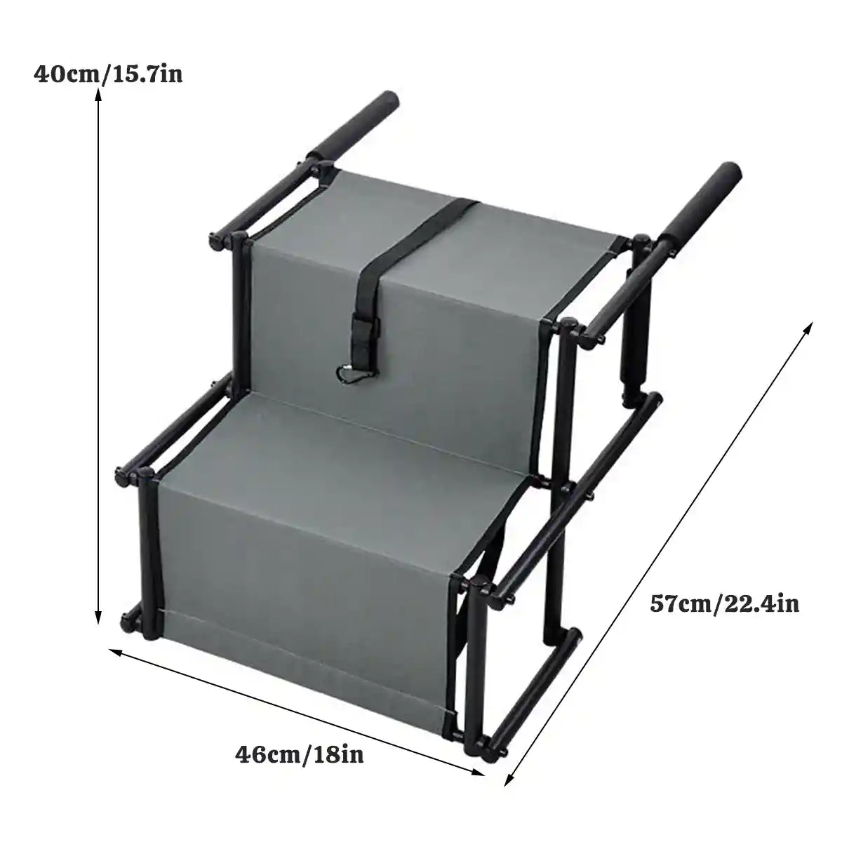 Foldable Pet Stairs for Small Dogs & Cat Non-Slip Steps with Safety Clip