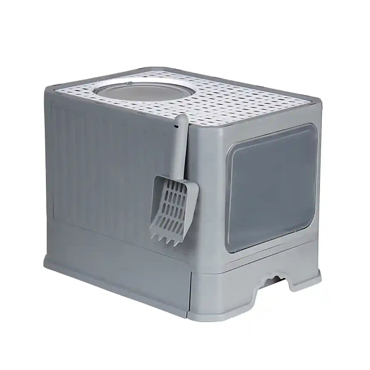 Fully Enclosed Cat Litter Box with Drawer and Scoop