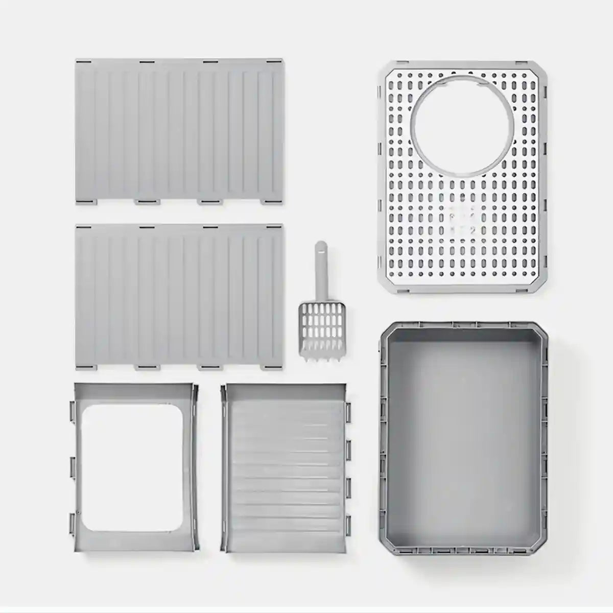 Fully Enclosed Cat Litter Box with Drawer and Scoop