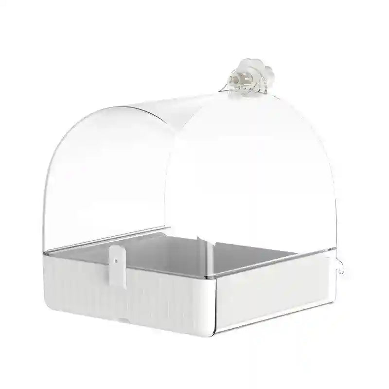 3-in-1 Hanging Bird Bath & Feeder Transparent Bird Cage Bath