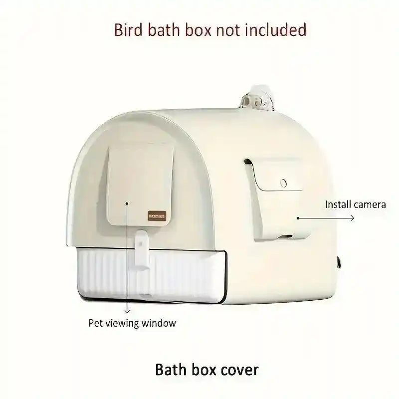 3-in-1 Hanging Bird Bath & Feeder Transparent Bird Cage Bath