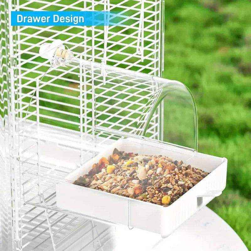 3-in-1 Hanging Bird Bath & Feeder Transparent Bird Cage Bath