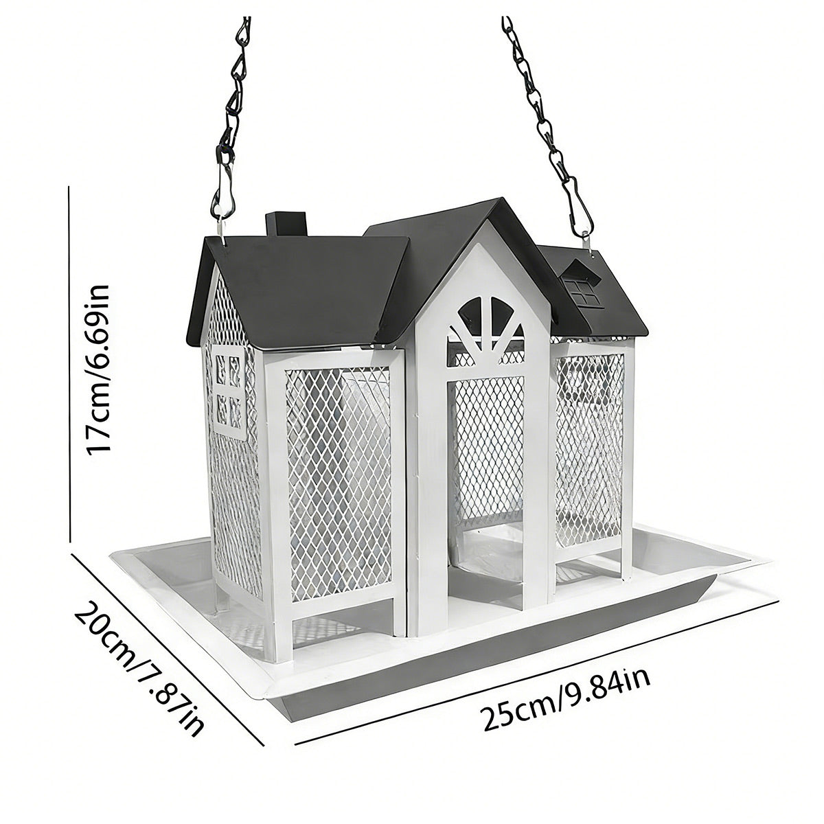 Hanging Metal Bird Feeder House Outdoor