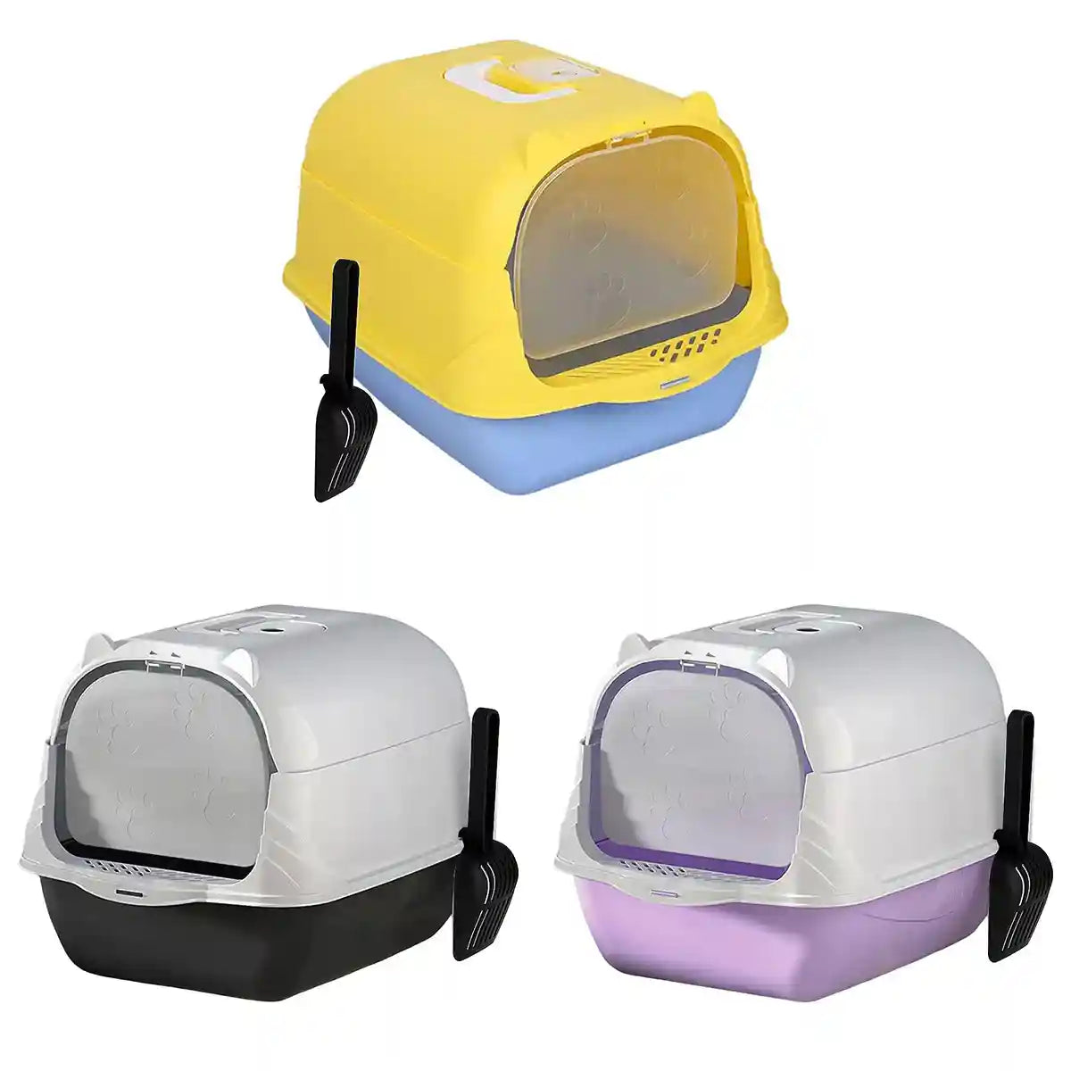 Oversized Enclosed Cat Litter Box with Flip Lid and Swing Doors