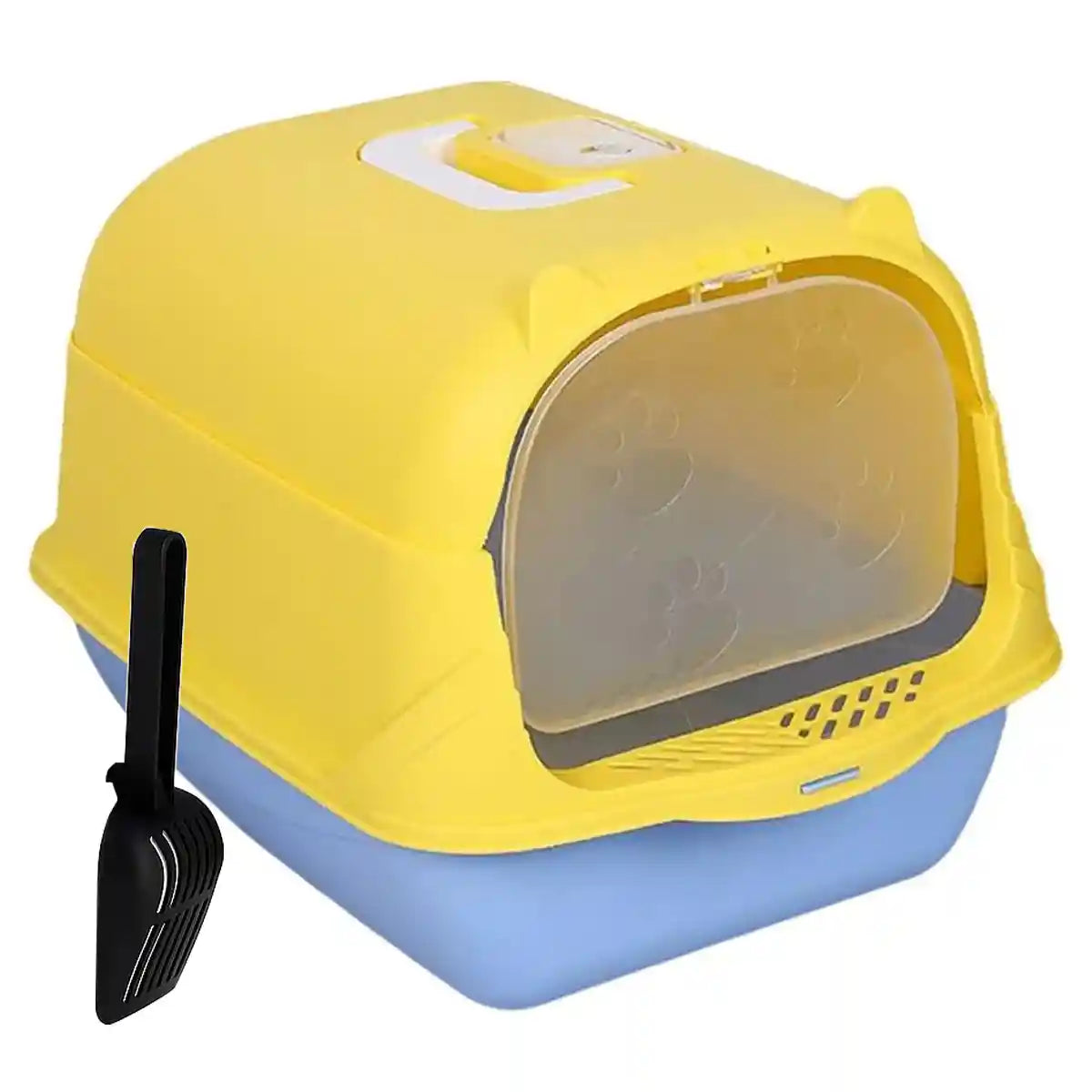 Oversized Enclosed Cat Litter Box with Flip Lid and Swing Doors