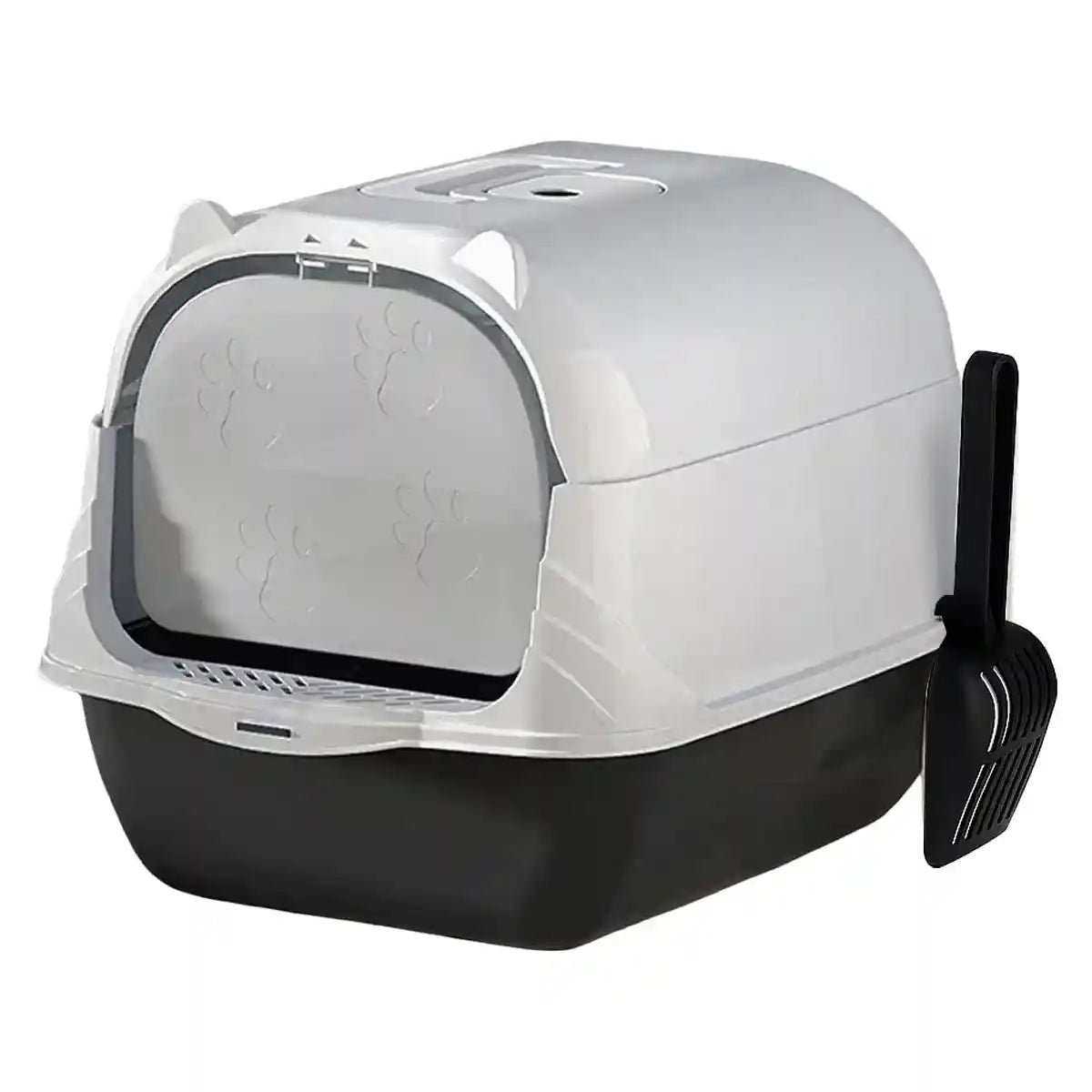 Oversized Enclosed Cat Litter Box with Flip Lid and Swing Doors