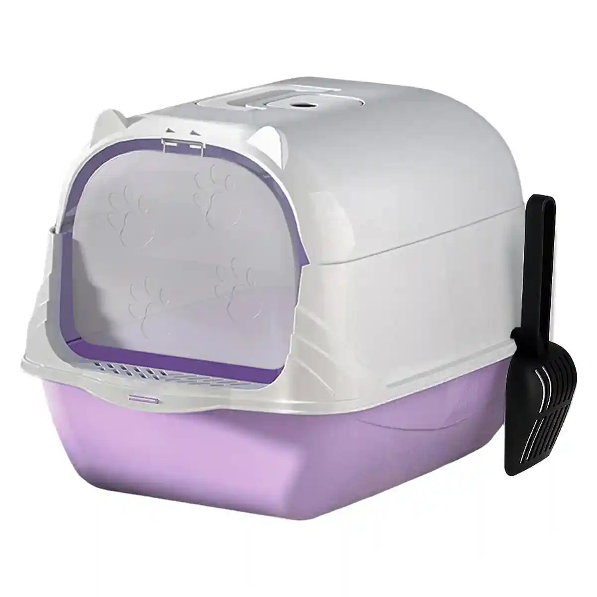 Oversized Enclosed Cat Litter Box with Flip Lid and Swing Doors