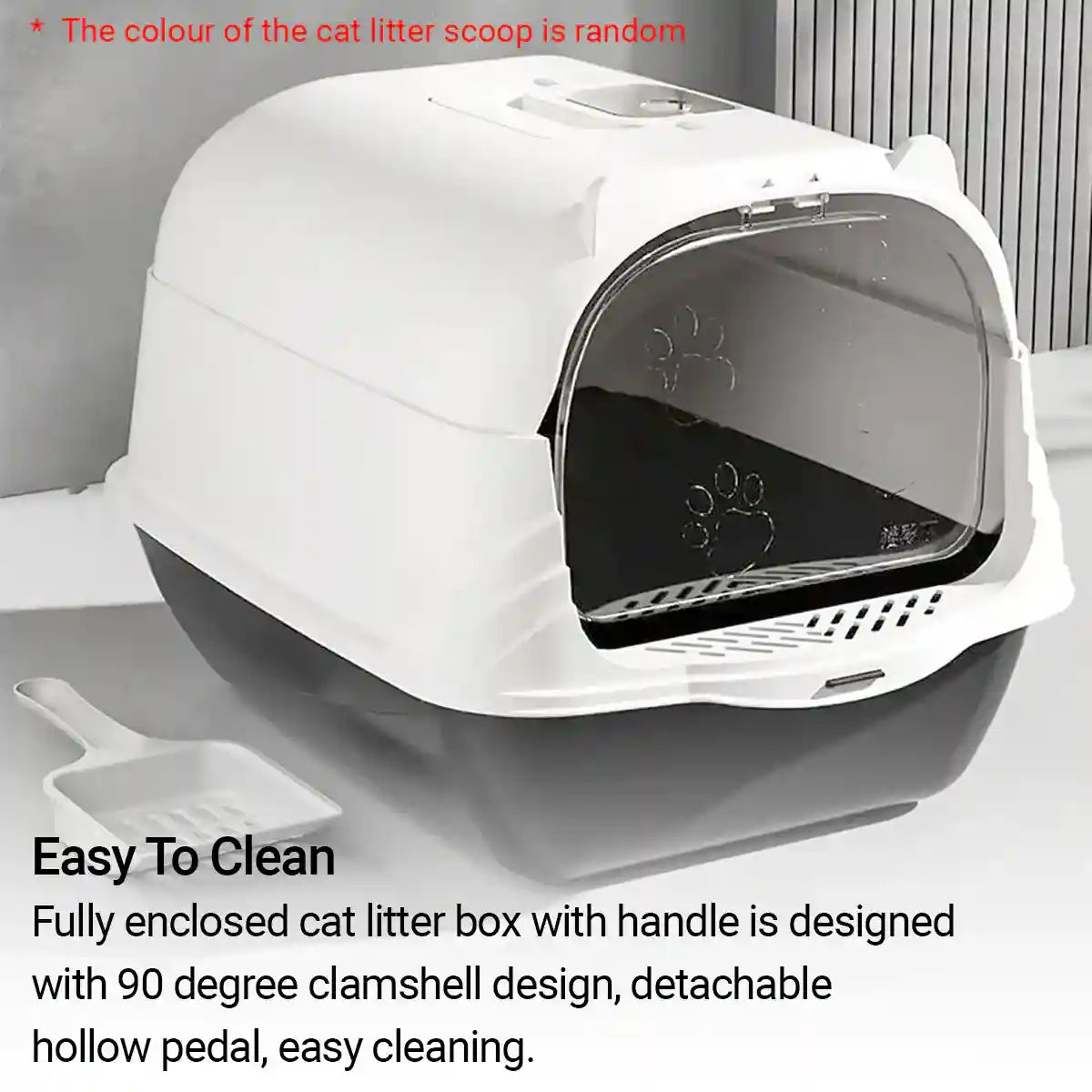 Oversized Enclosed Cat Litter Box with Flip Lid and Swing Doors