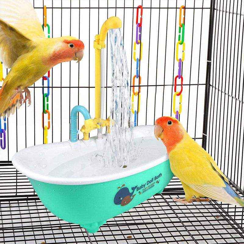 Automatic Bird Cage Bathtub Eco-Friendly Pet Bird Bath with Circulating Water
