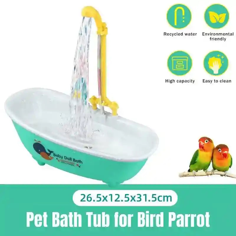 Automatic Bird Cage Bathtub Eco-Friendly Pet Bird Bath with Circulating Water