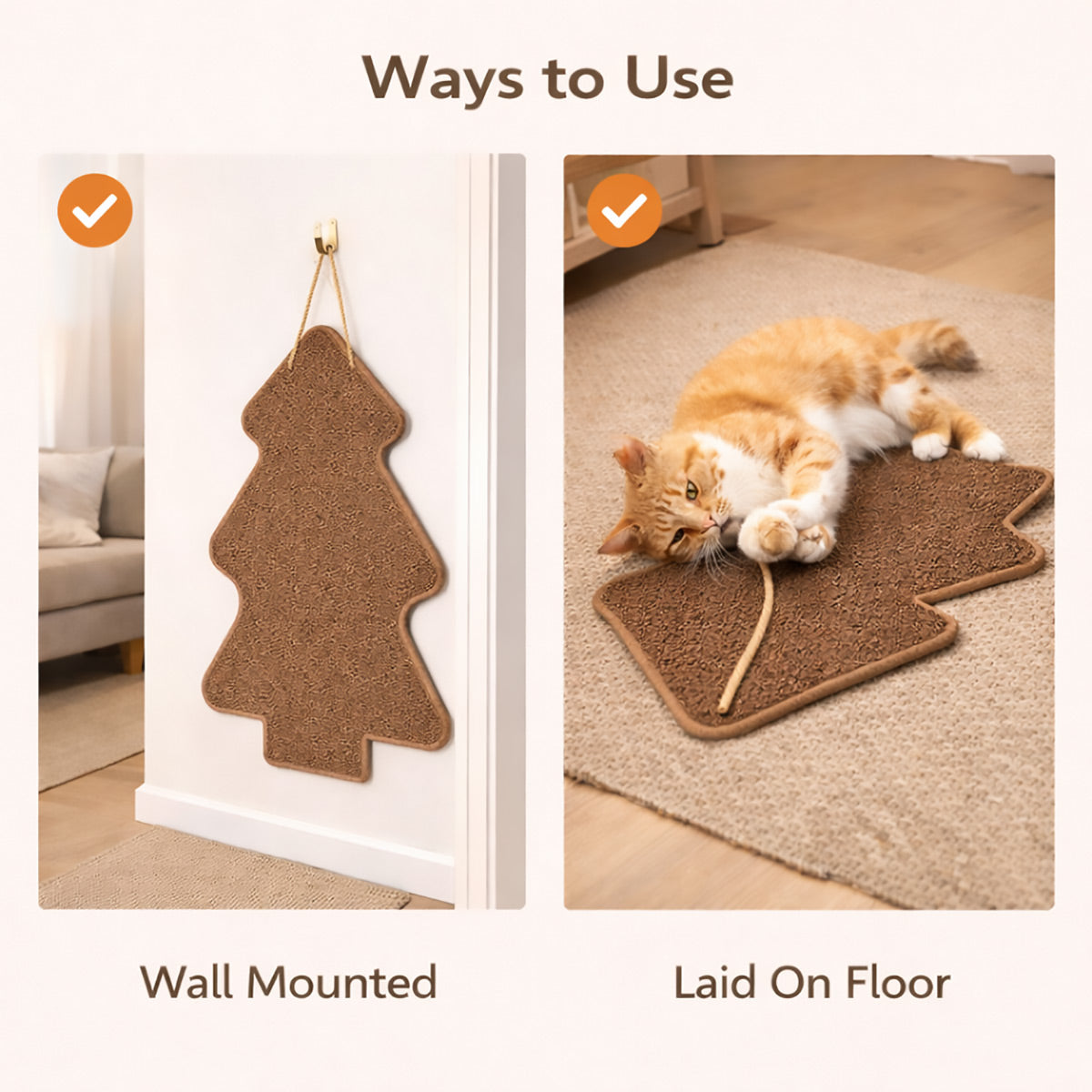Tree Shaped Cat Scratcher – Sisal Wall Mat