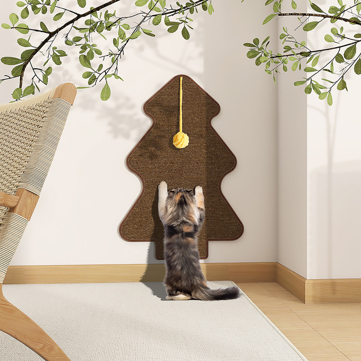 Tree Shaped Cat Scratcher – Sisal Wall Mat