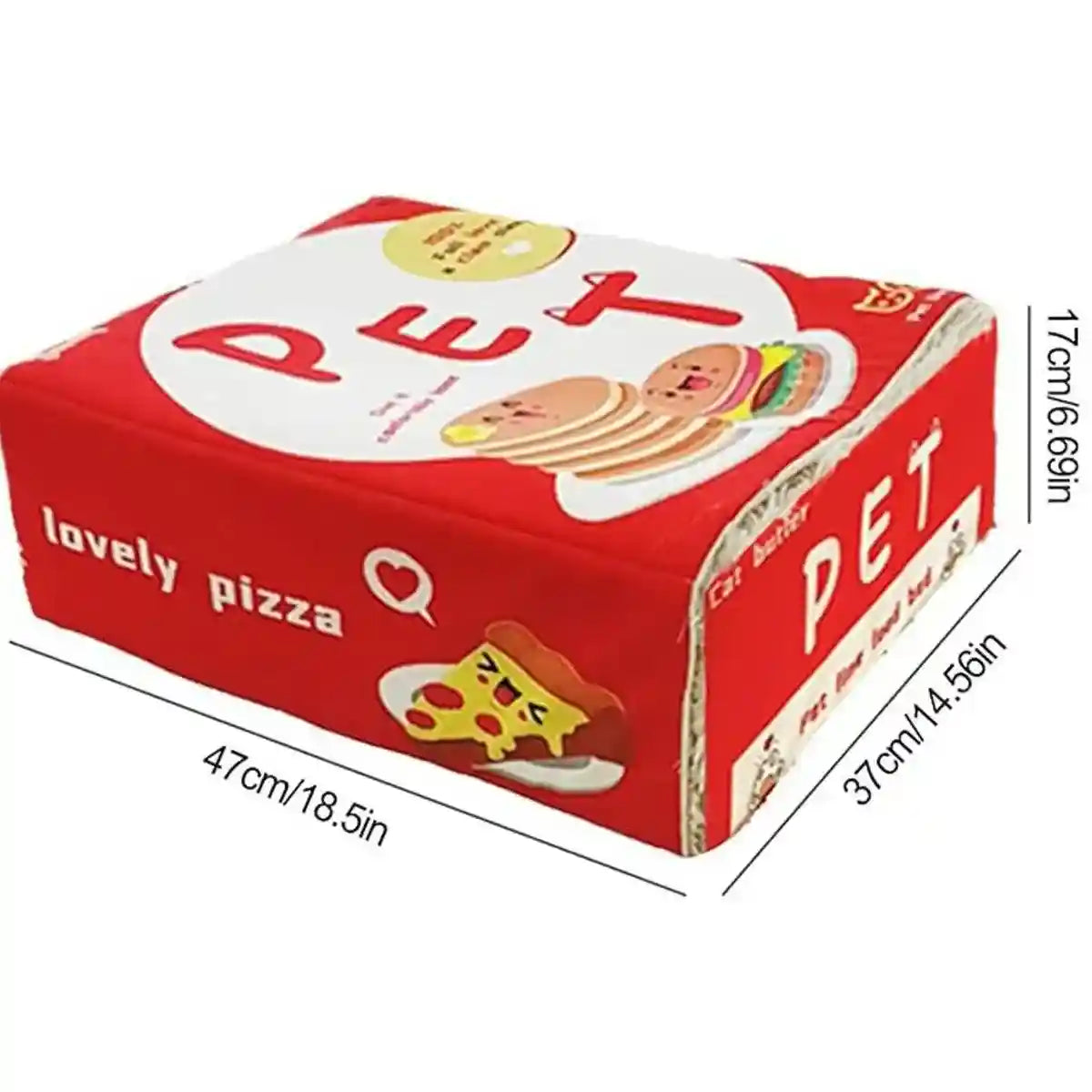 Snack-Themed Plush Cat Bed Cozy Rectangular Pet Sleeping Nest